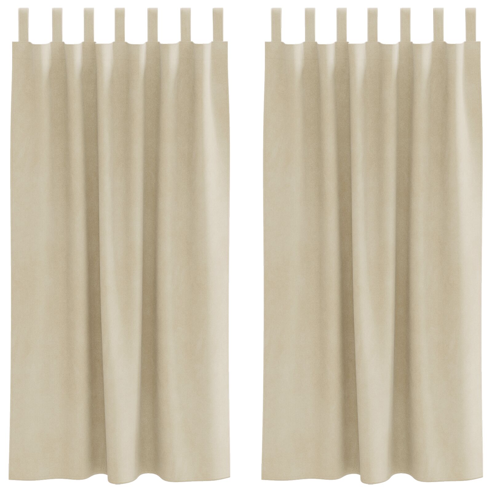 Blackout Gordijnen Met Hanglussen 2 Stuks Fluweel Crème 140 x 175 cm met ophanglussen