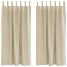 Blackout Gordijnen Met Hanglussen 2 Stuks Fluweel Crème 140 x 175 cm met ophanglussen