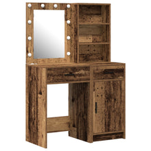 2-Delige Kaptafel Set Met Led Oude Houten Engineered Wood