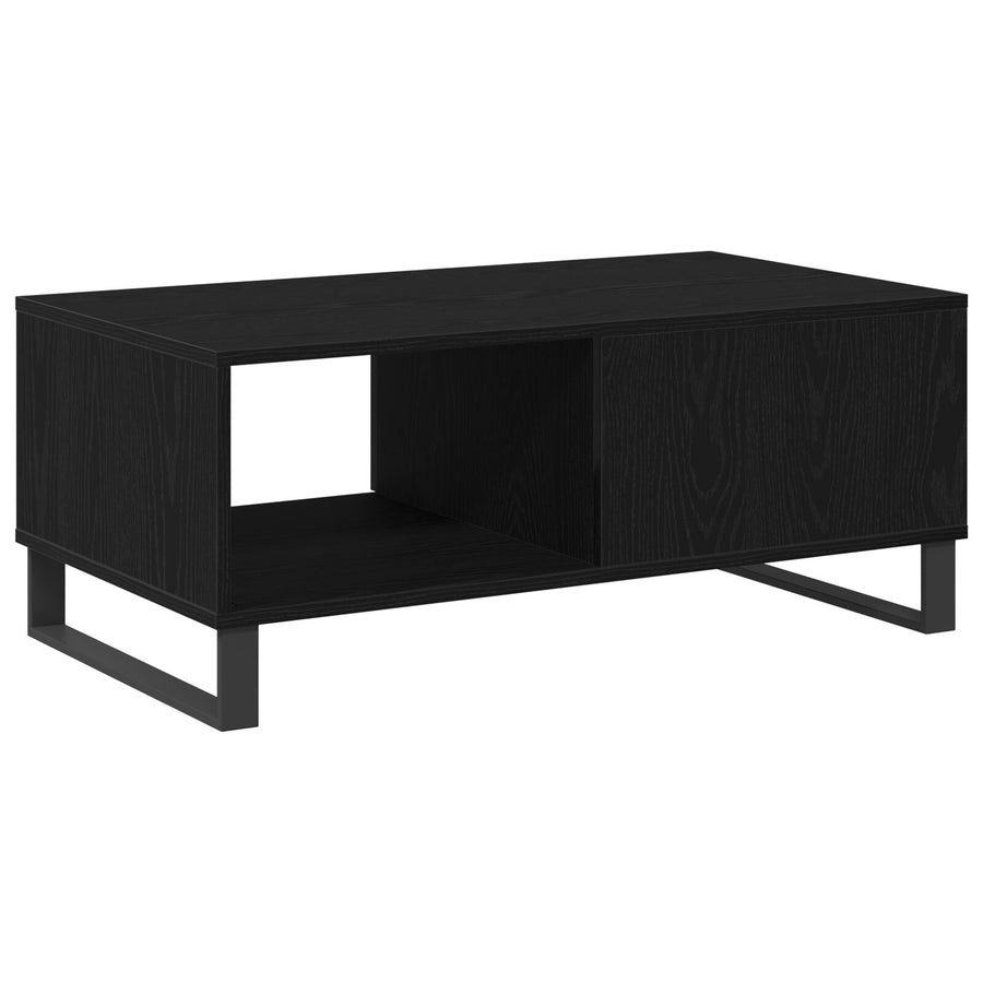 Salontafel 90X50X36,5 Cm Bewerkt Hout Zwart eiken