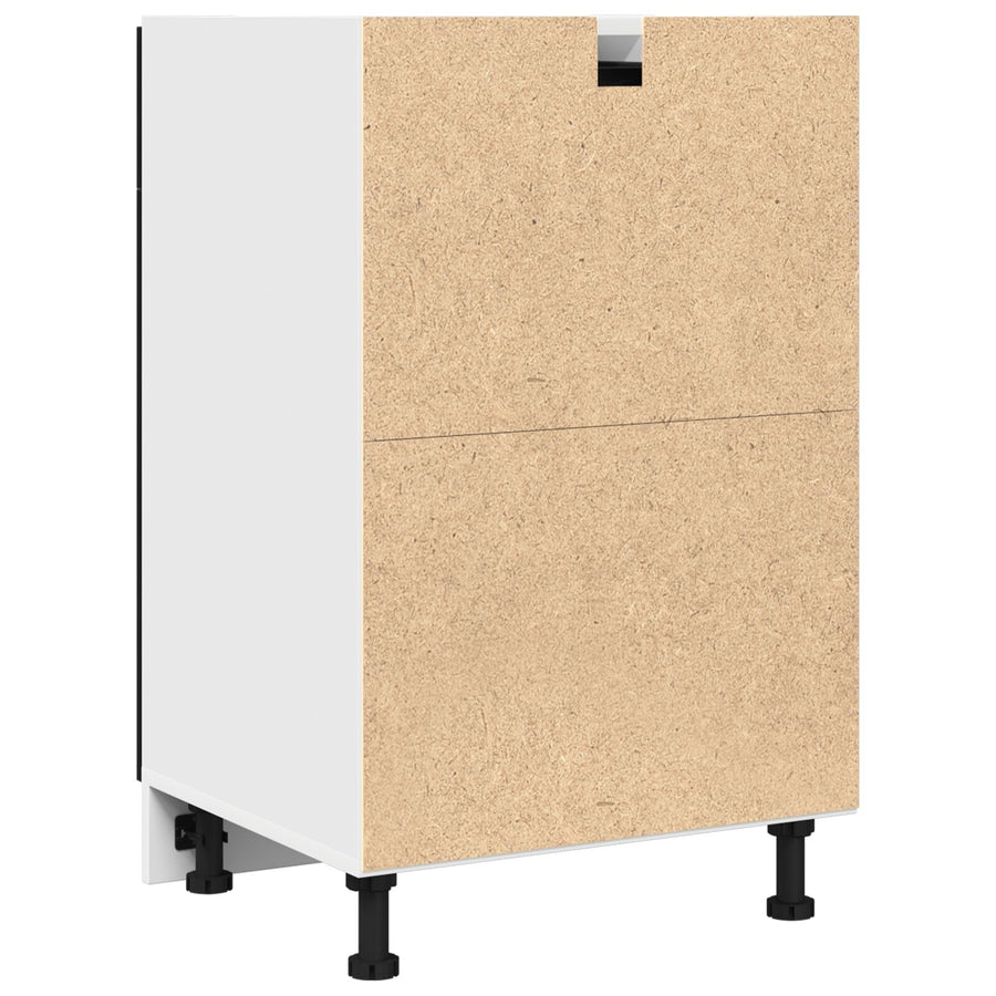 Zwarte Eiken Lade Kabinet - 50X46X81.5 Cm, Gemaakt Van Bewerkt Hout