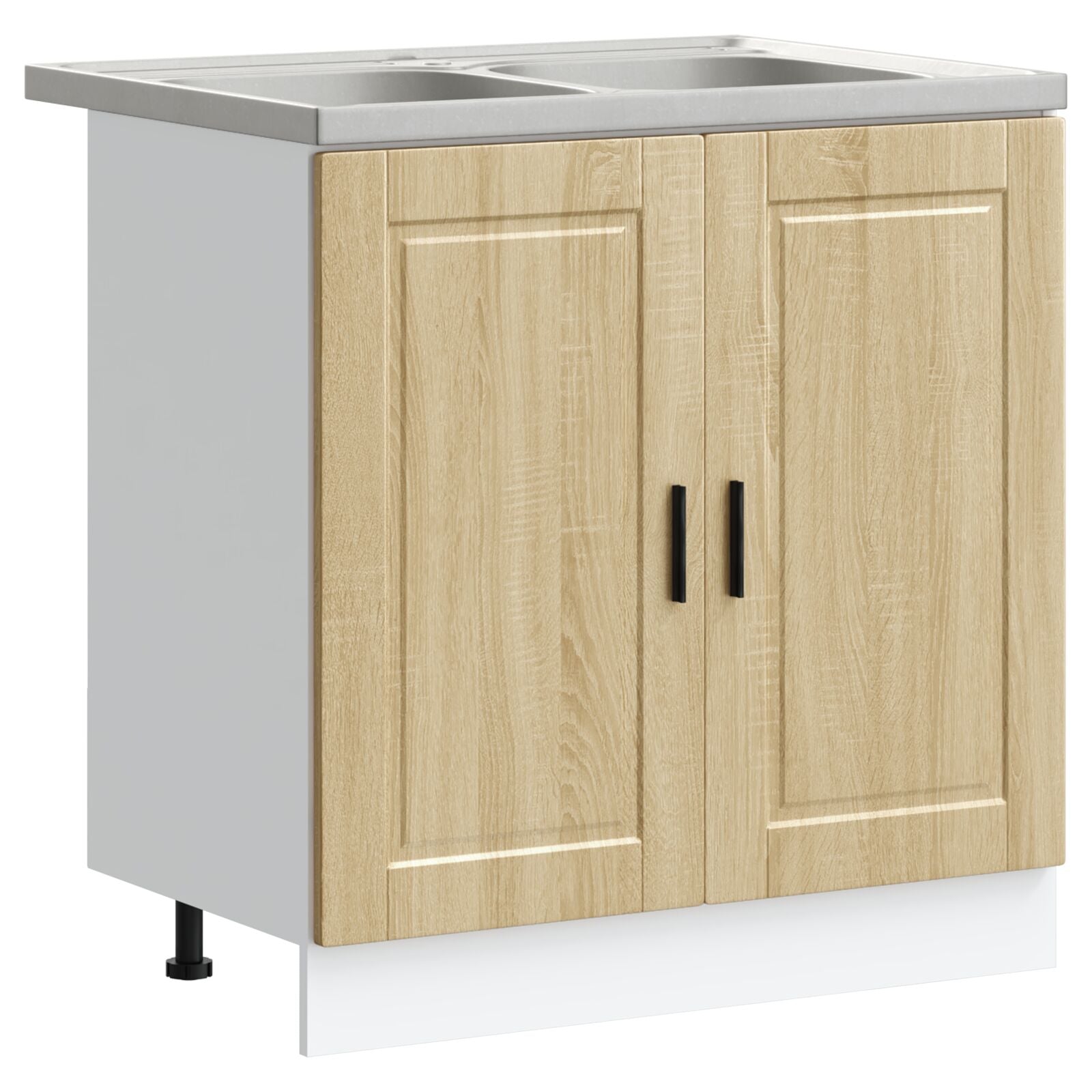 Spoelonderkast 'Porto' Met Spoelbak Sonoma Eik 80X46X84,5 Cm Gelaagd Hout