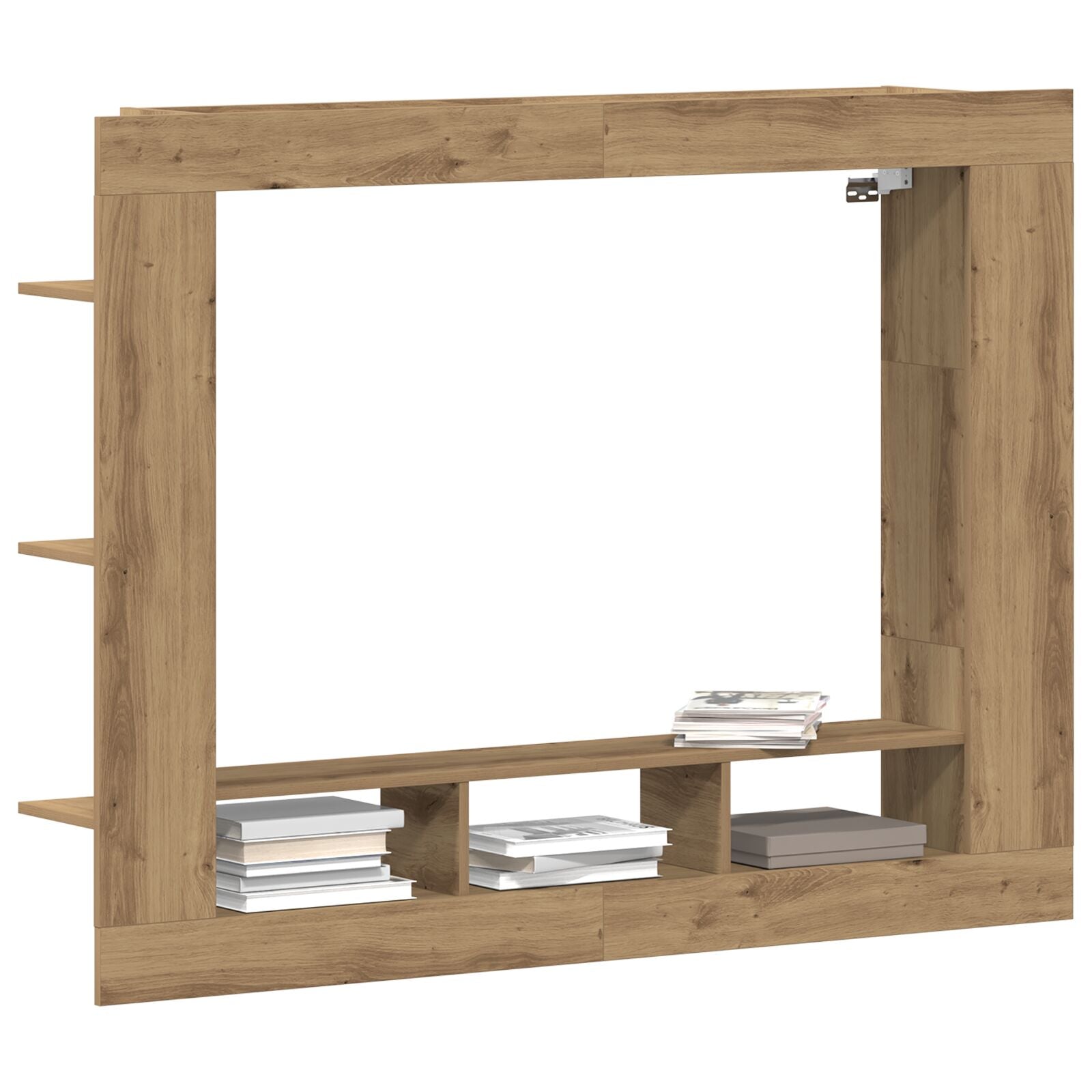 Tv-Kast Aan De Muur Artisan Eiken 152X22X113 Cm Ambachtelijk Eiken