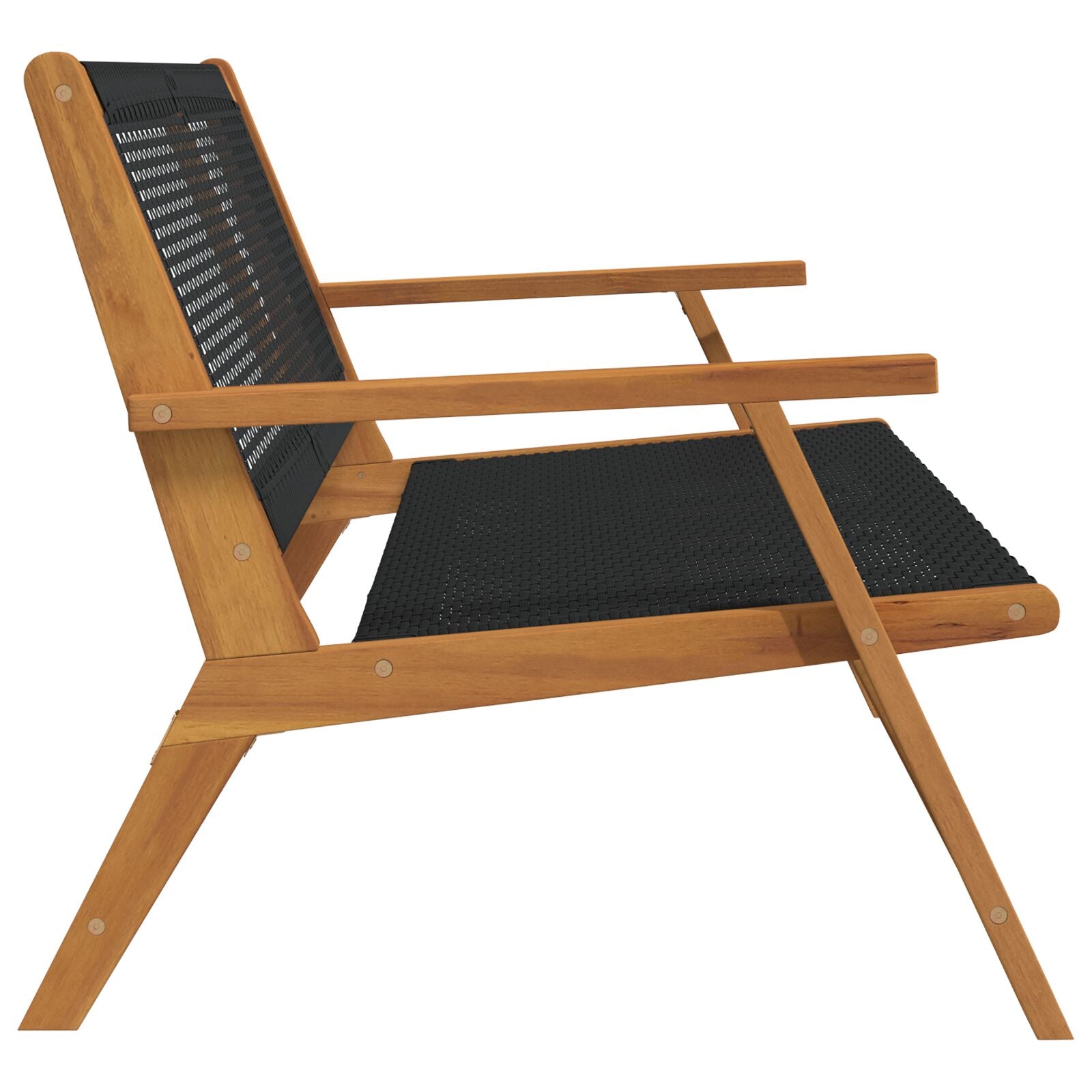 Tuin 122X76X73,5 Cm Massief Acaciahout Zwart Bank