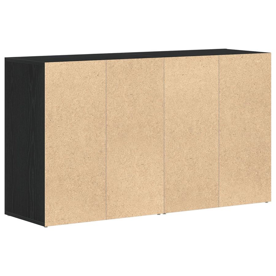 Dressoir Zwart Eiken Bewerkt Hout 120 X 36 X 69 Cm Opslag