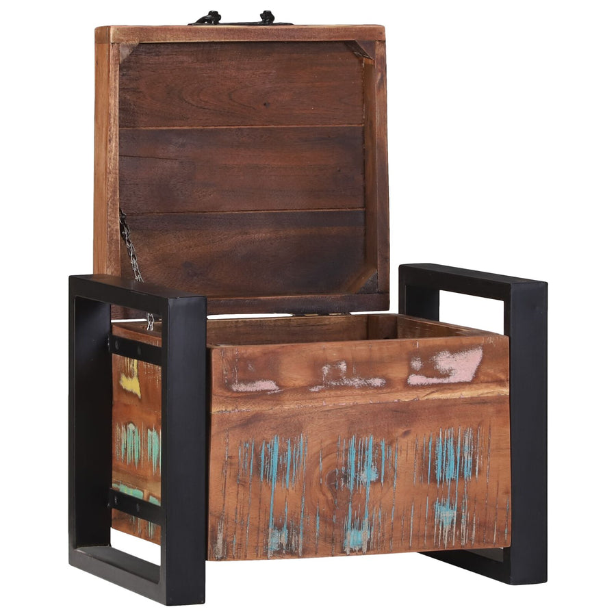 Opbergkasten 40X30X30Cm En Metaal 40 x 30 x 30 cm Massief gerecycled hout