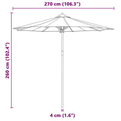 Tuinparasol 270X260 Cm Bamboe 270 x 270 x 260 cm Crème wit