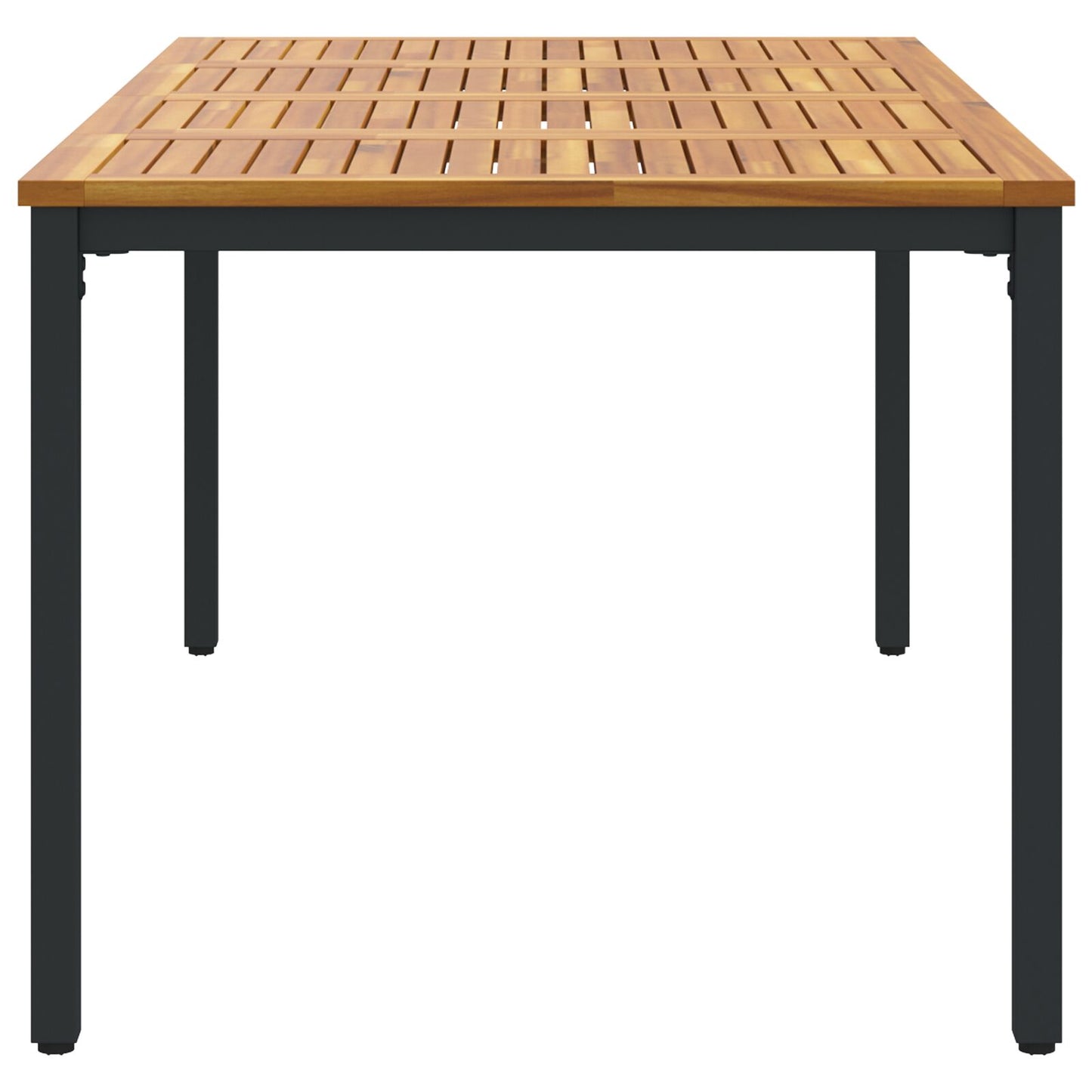 Tuin Tafel Van Massief Acaciahout En Metaal 180 x 90 x 75 cm Natuurlijk en zwart