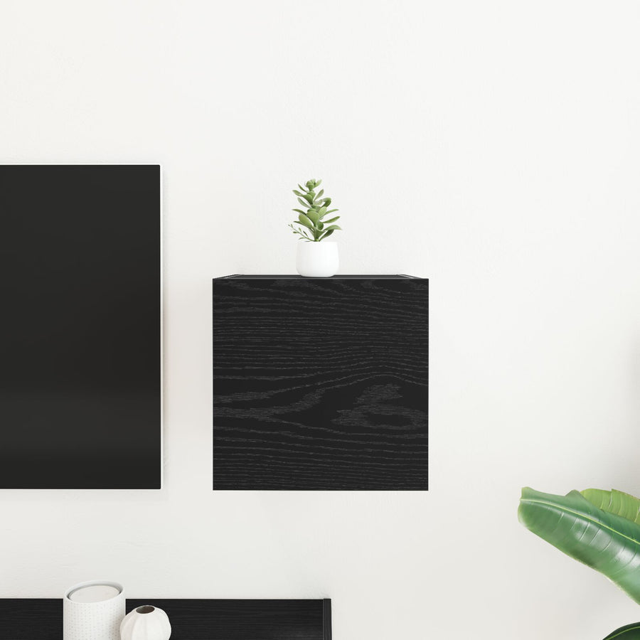 Tv Kast Voor Wandmontage Zwart Eik 30,5X30X30 Cm