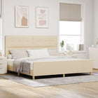 Bedframe 200x200 cm stof crème