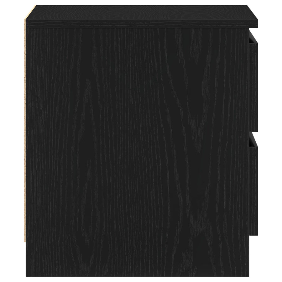 Nachtkastjes 2 Stuks Zwart Eiken 50X40X43,5 Cm Geengineerd Hout