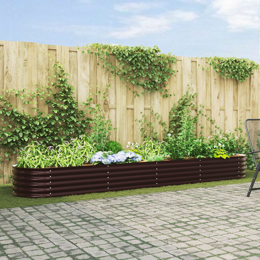 Tuin Verhoogd Bed Gegalvaniseerd Staal 400 x 80 x 44 cm Bruin