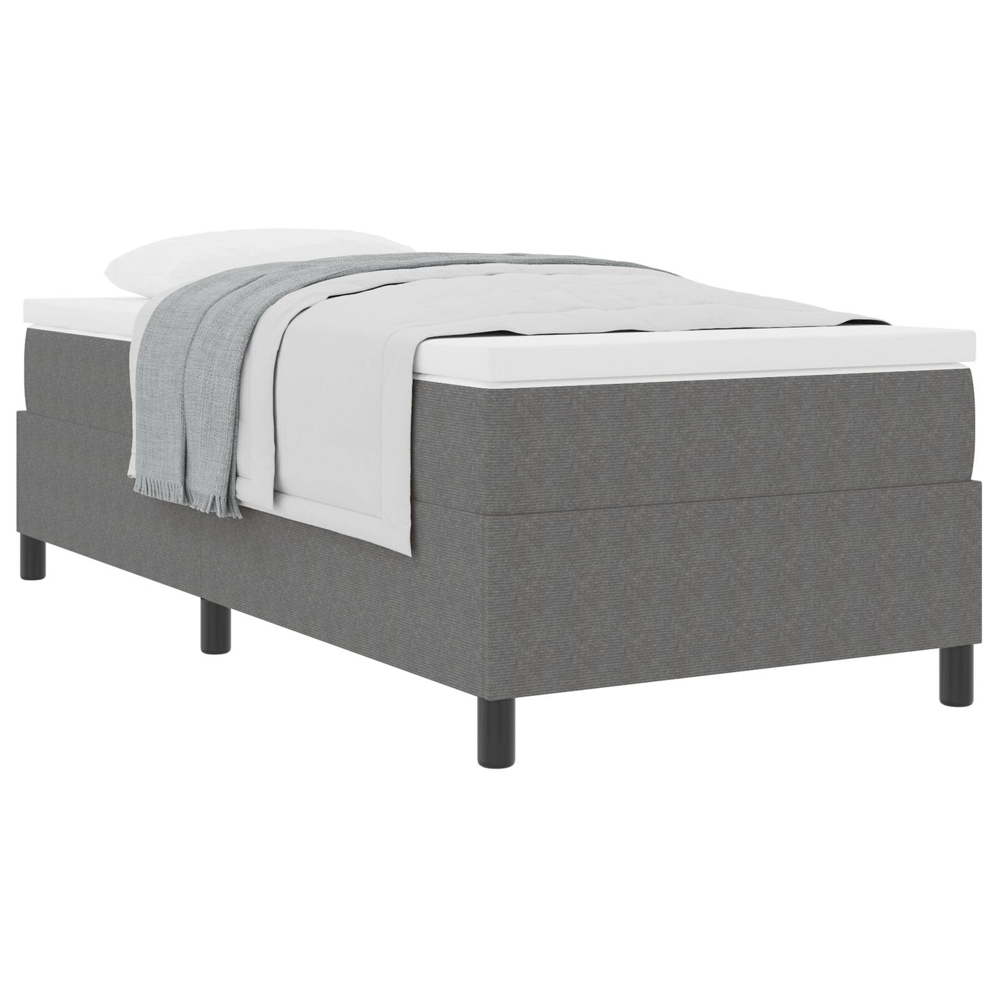 Boxspringbed Met Matras Lichtgrijs 100X200 Cm Corduroy Stof