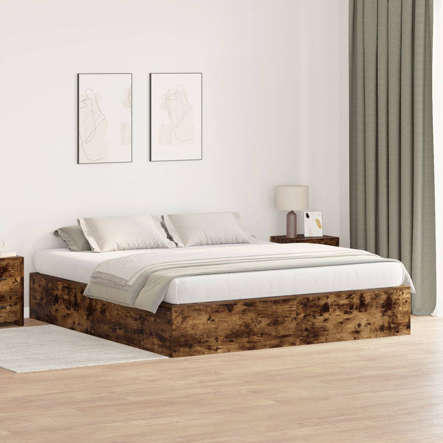 Opslagbed Smoked Oak Gerookt Eiken 200 x 200 cm