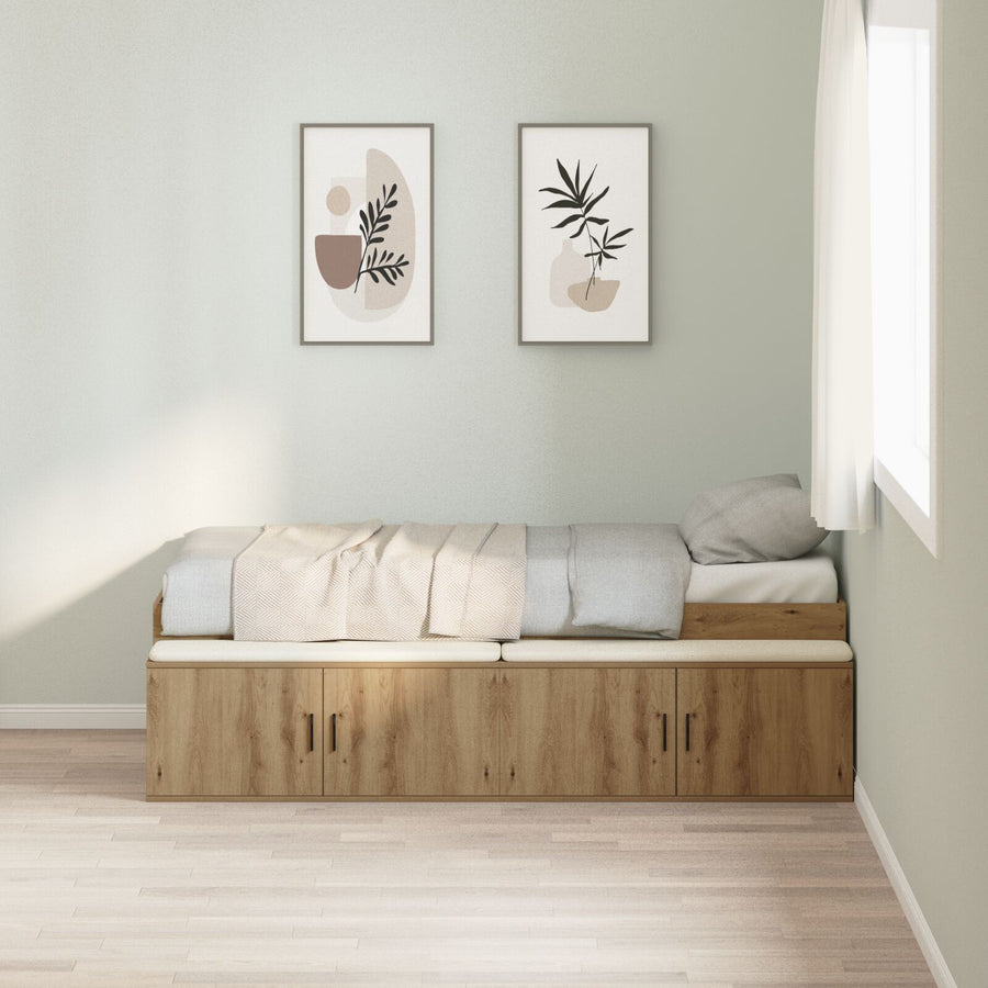 Opbergbedframe Artisan Eik 90X200 Cm
