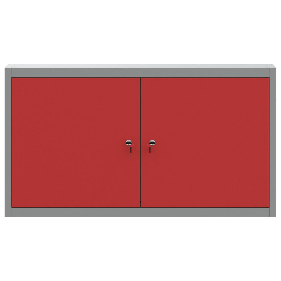 Gereedschapskast Muurbevestiging 100X20X55 Cm Staal 100 cm Rood en grijs Wandkast