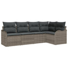 Tuinset poly rotan grijs 6 personen