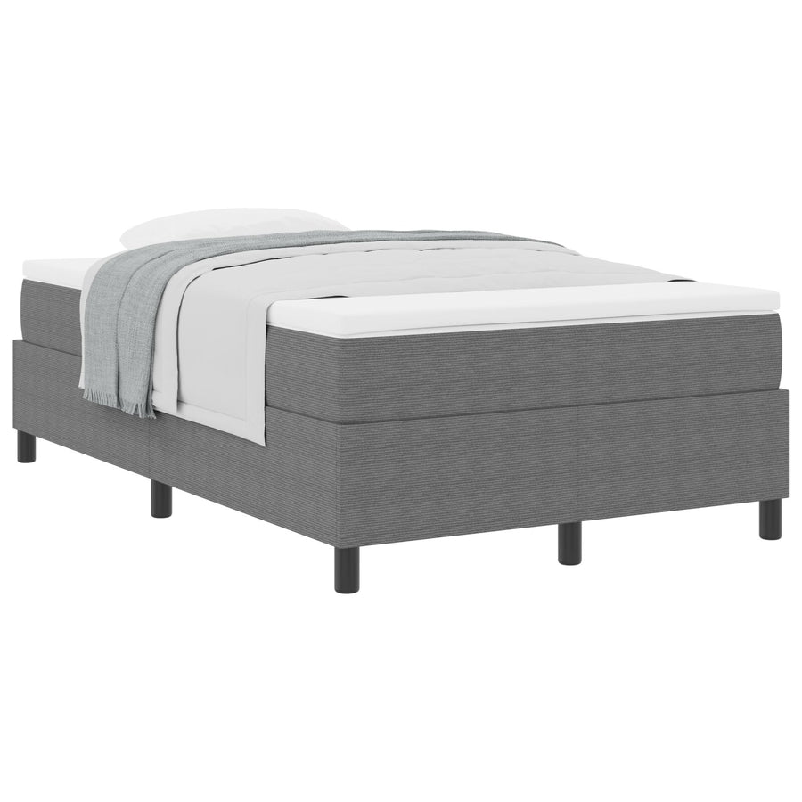 Boxspring Bed Met Matras Lichtgrijs 120X200 Cm Corduroy Stof
