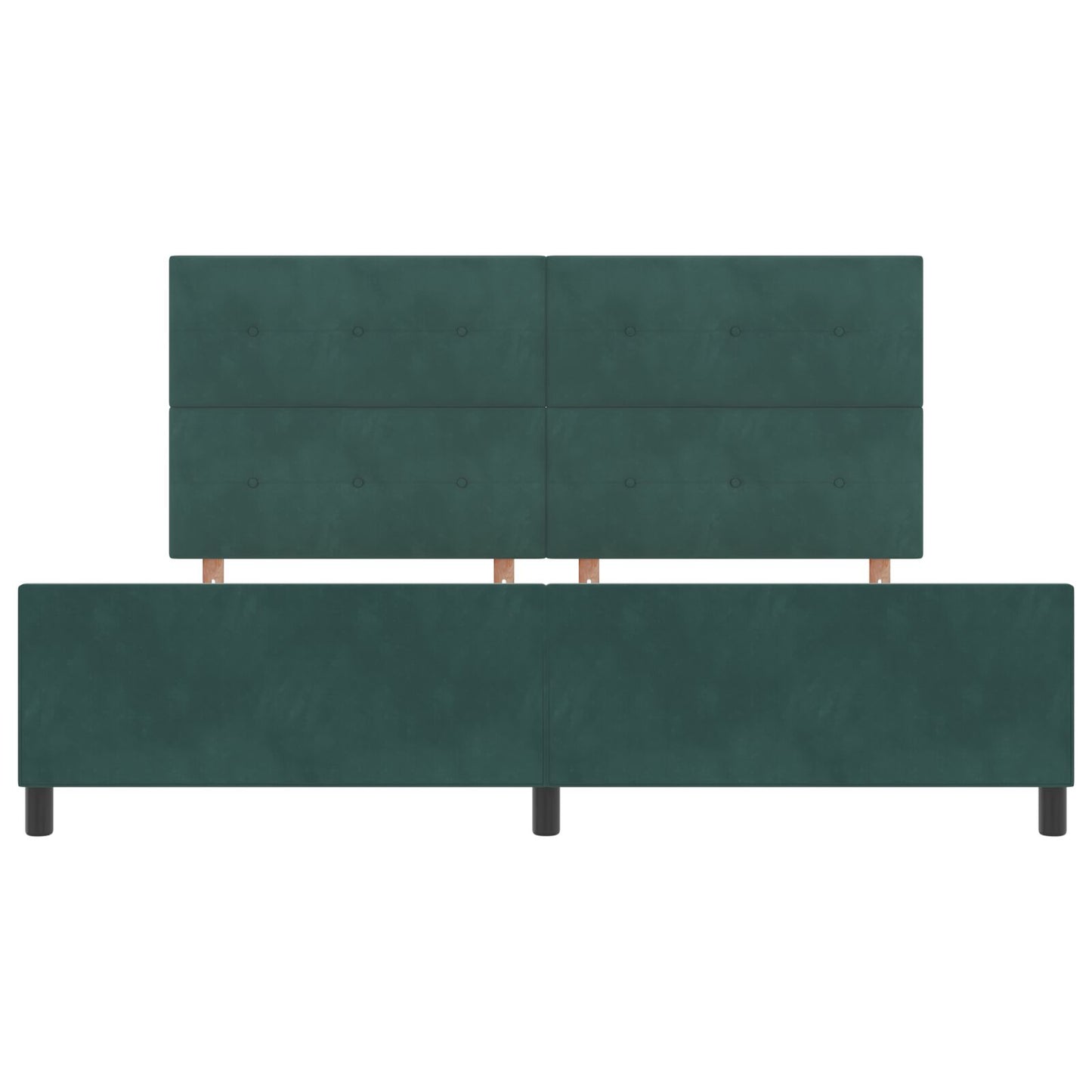 Bed Frame Donkergroen 200X200 Cm Fluweel Crème