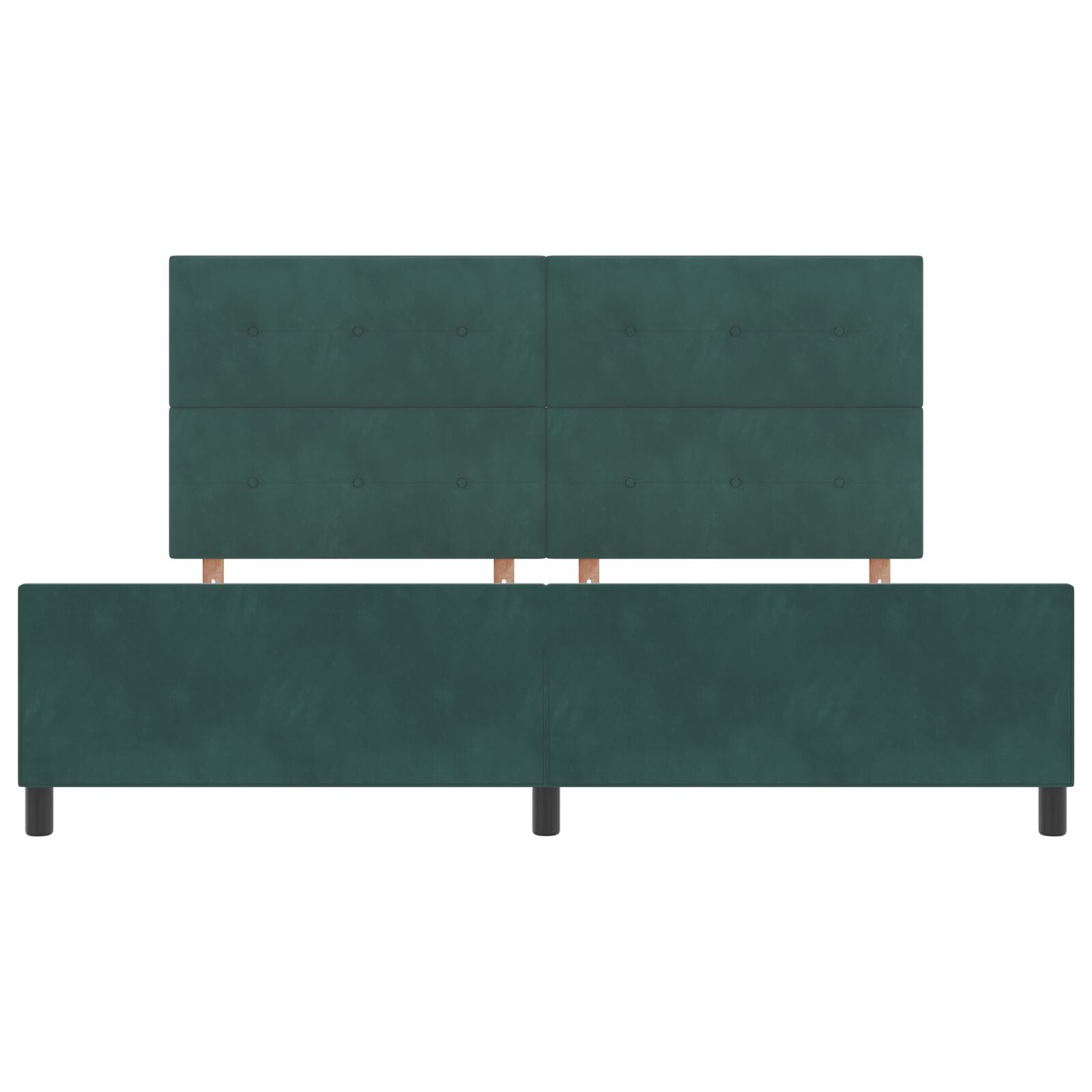Bed Frame Donkergroen 200X200 Cm Fluweel Crème