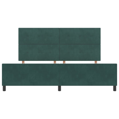 Bed Frame Donkergroen 200X200 Cm Fluweel Crème