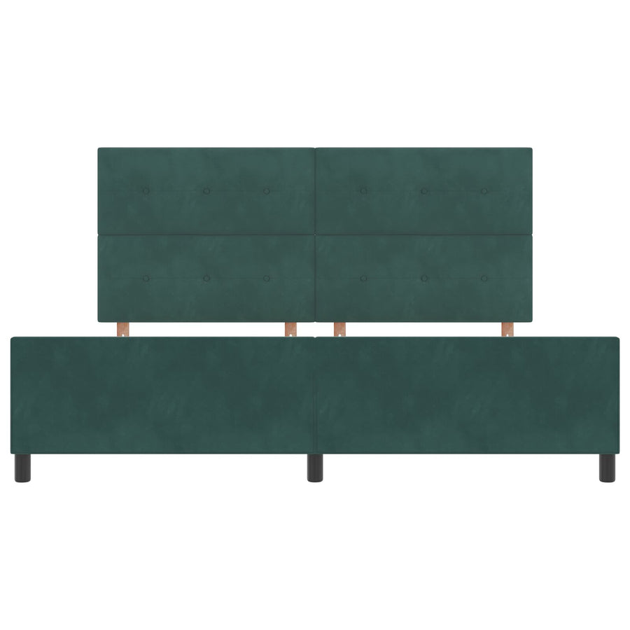 Bed Frame Donkergroen 200X200 Cm Fluweel Crème