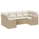 Loungeset poly rattan 6-delig beige
