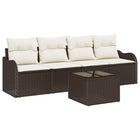 Garden Sofa Set Brown poly rattan