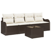Tuinset poly rattan bruin 4 personen