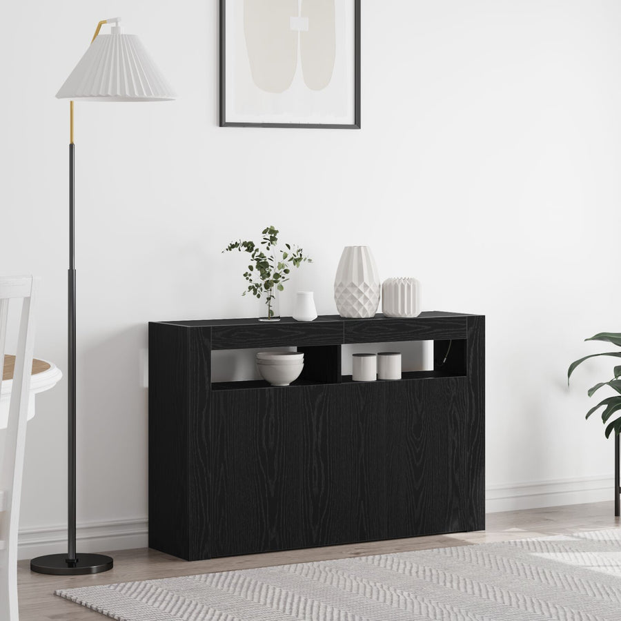 Dressoir Gefabriceerd Hout 116 X 30 X 75 Cm Zwart eiken