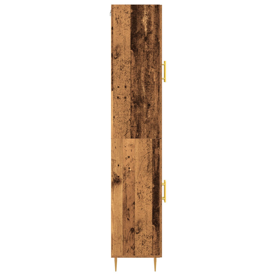 Hoogkast Oud Hout 69,5X34X180 Cm Kunststof Hout