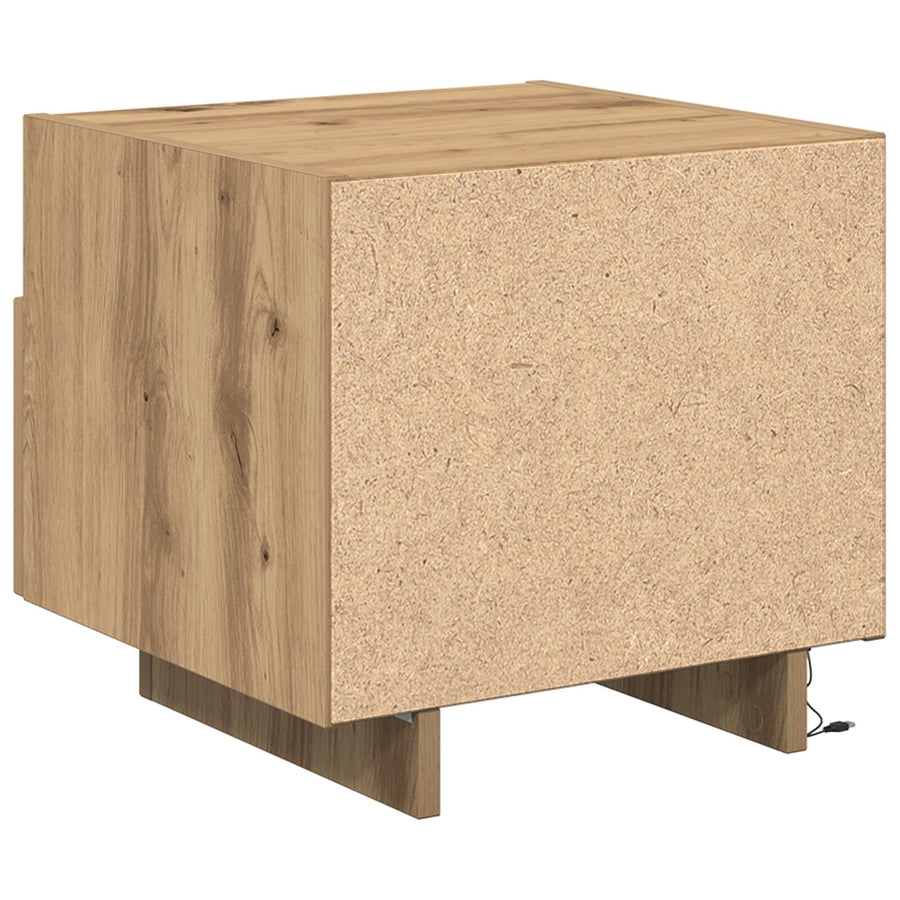 Nachtkastjes Met Led-Verlichting 2 Stuks 40X39X37 Cm Artisan eiken