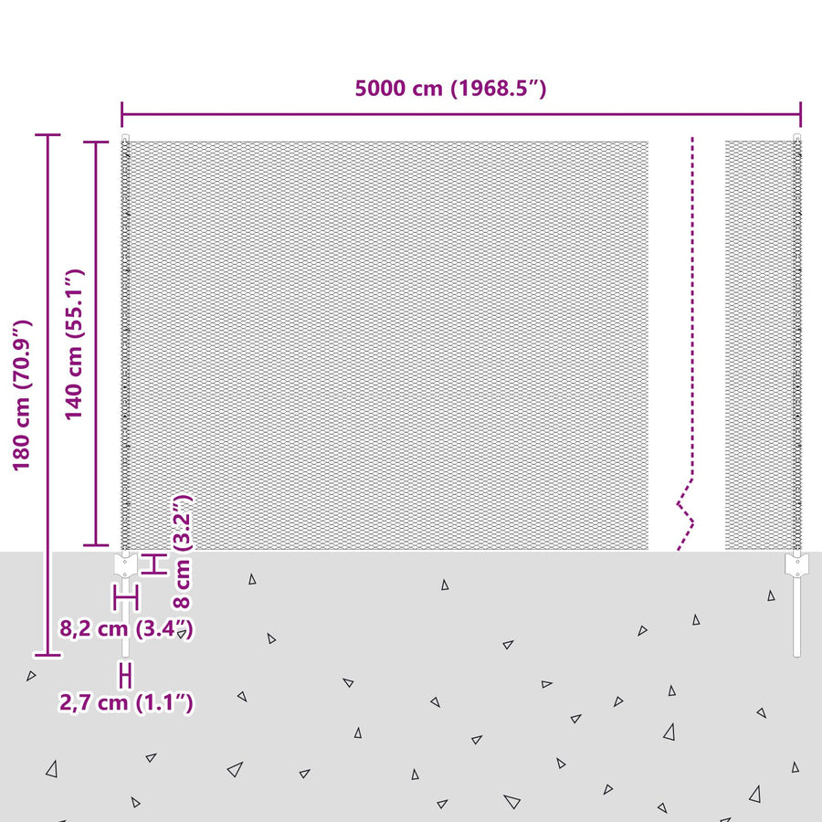 Hekpalen 22 Stuks U-Kanaal 140 Cm Gegalvaniseerd Staal,  Hexagonaal Hek 1,4X50 M Gegalvaniseerd Staal