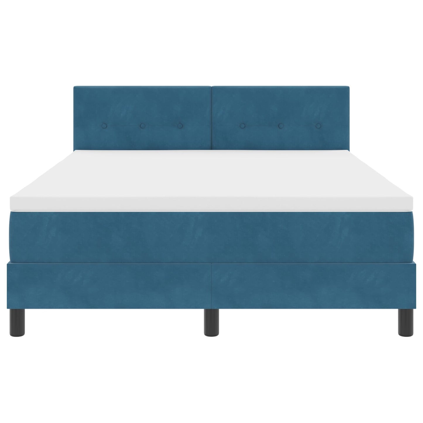 Boxspringbed Met Matras Donkerblauw 140X190 Cm Fluweel Blauw