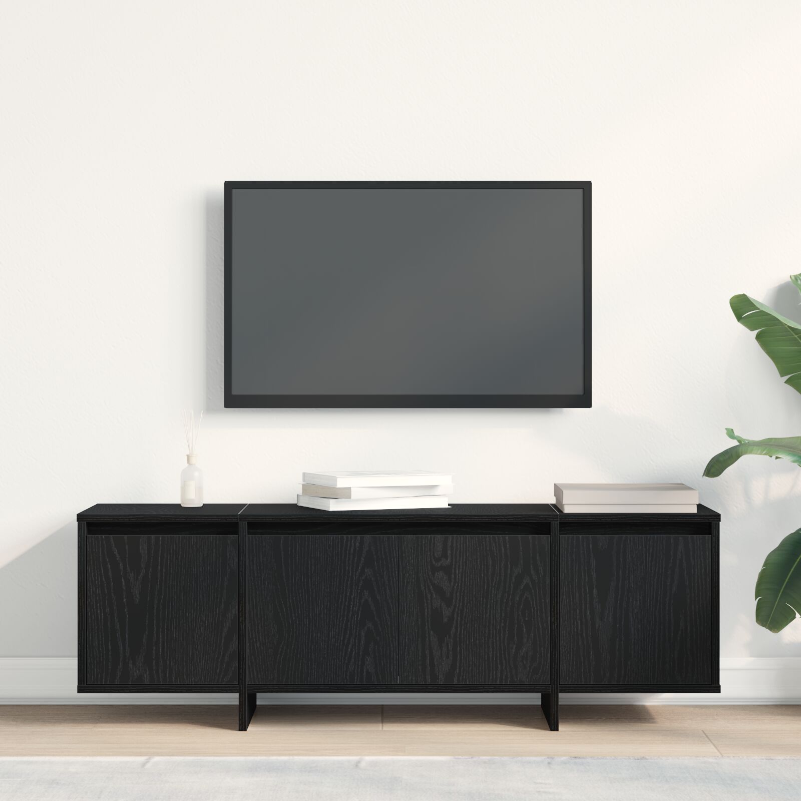 Tv Kast Zwart Eiken 120X30X40,5 Cm Gemaakt Van Hout