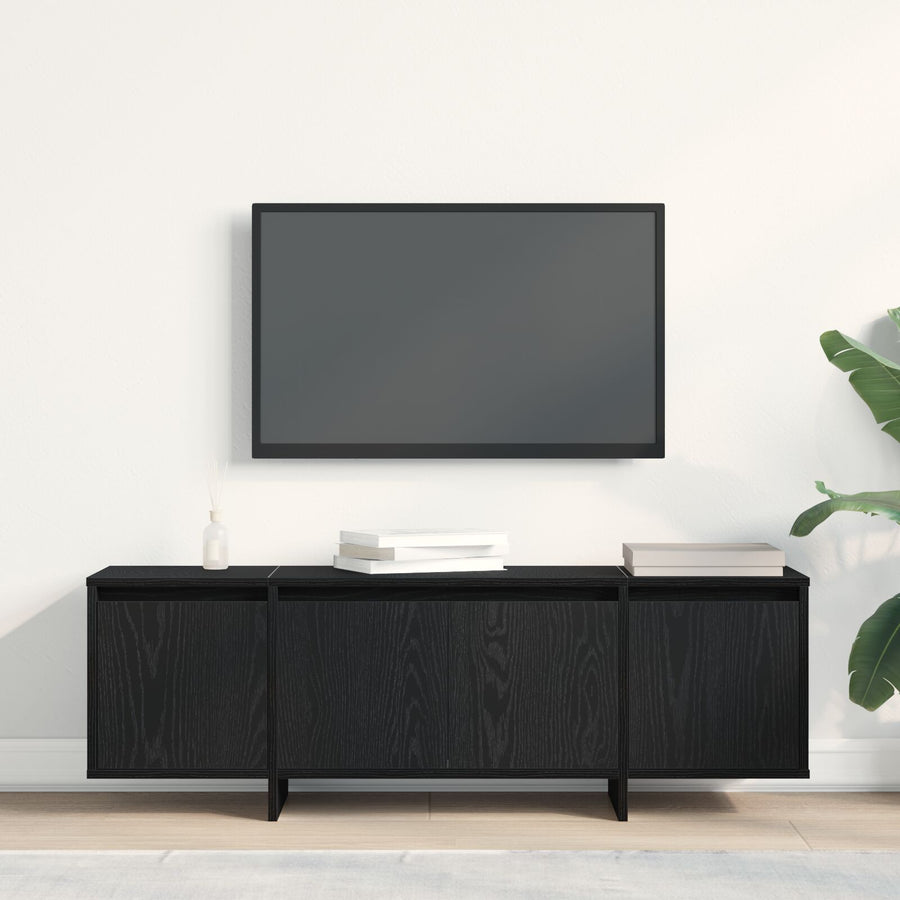 Tv Kast Zwart Eiken 120X30X40,5 Cm Gemaakt Van Hout