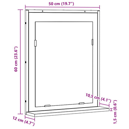 Badkamerspiegel 50X12X60 Cm Gelaagd Hout Artisan eiken