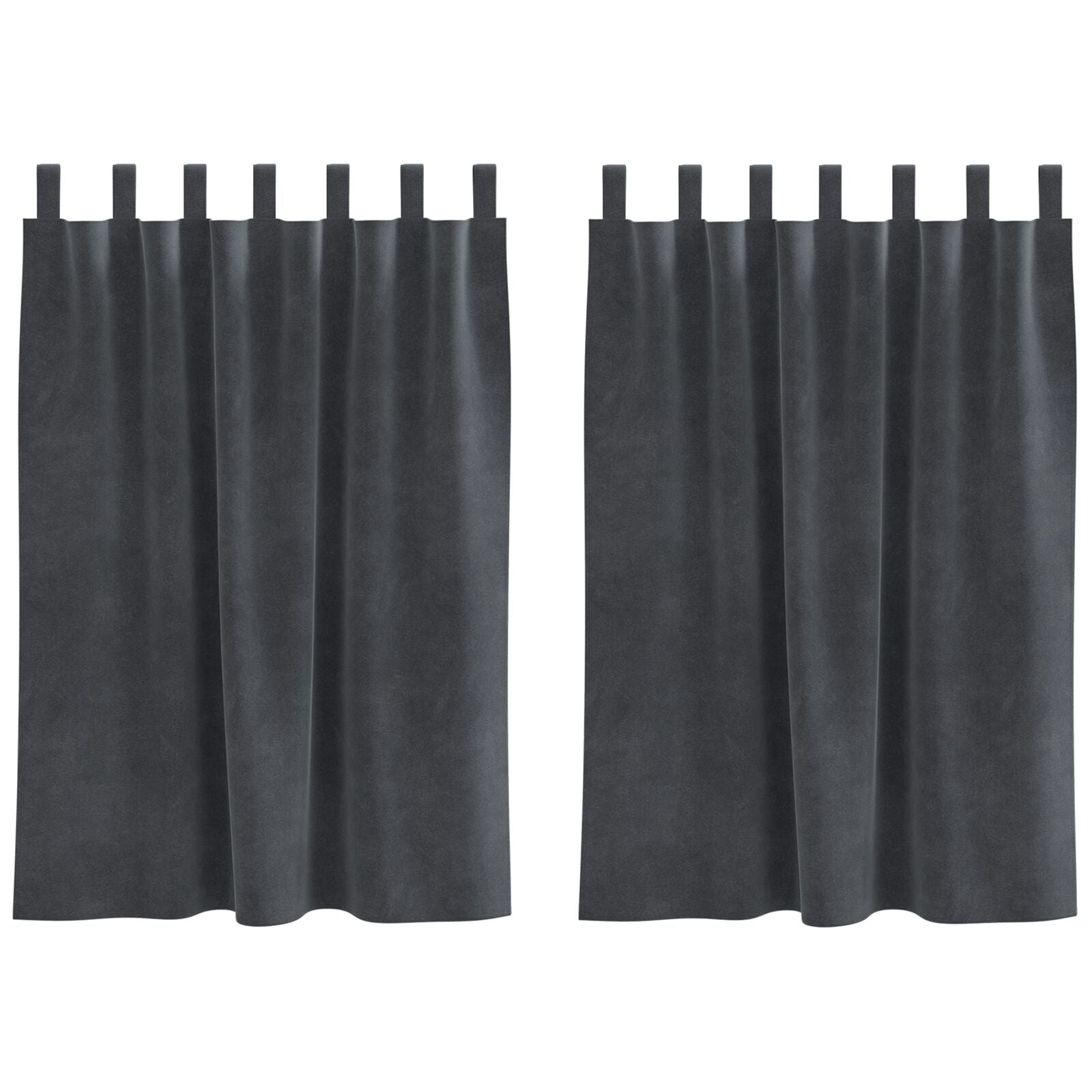 Zwarte Gordijnen Met Hanglussen 2 Stuks Fluweel Lichtgrijs 140 x 140 cm met lussen