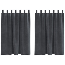 Zwarte Gordijnen Met Hanglussen 2 Stuks Fluweel Lichtgrijs 140 x 140 cm met lussen