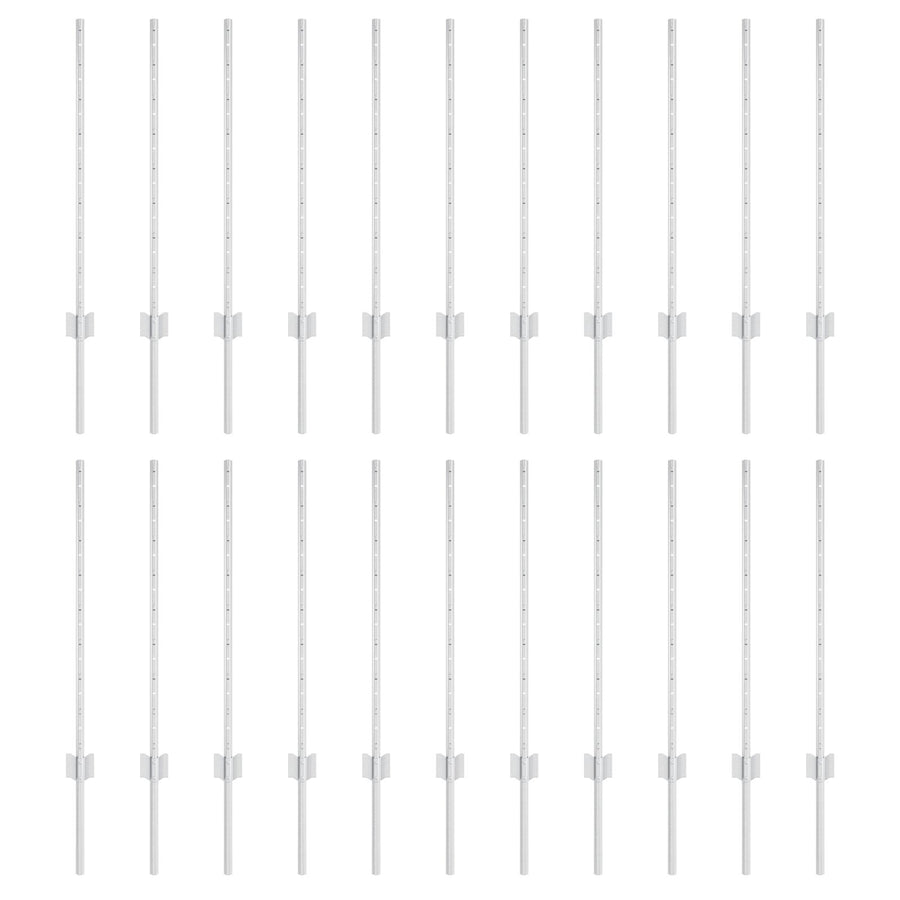 Hekposten 22 stuks U-profiel Zilver 120 cm Staal
