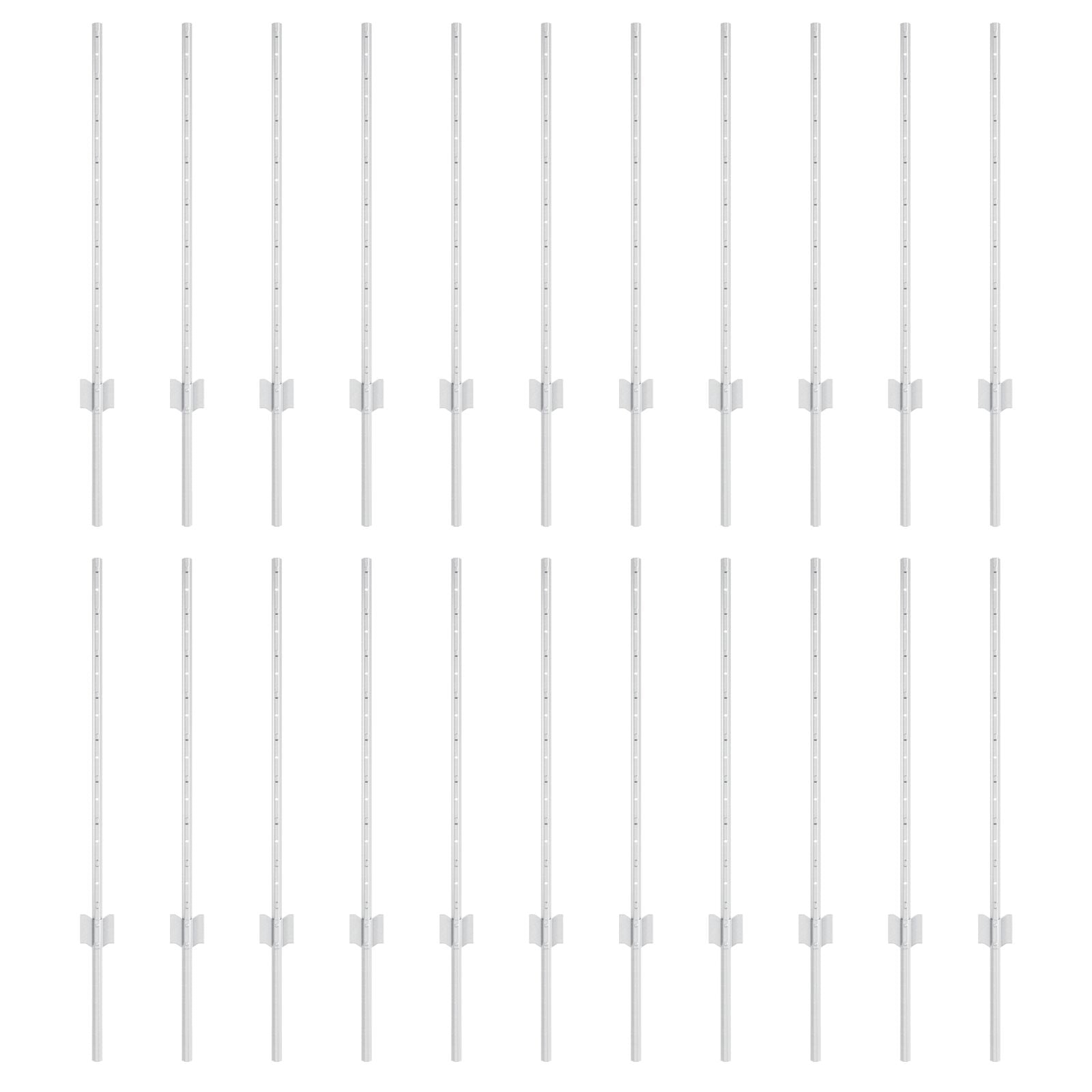 Hekposten 22 stuks U-profiel Zilver 120 cm Staal