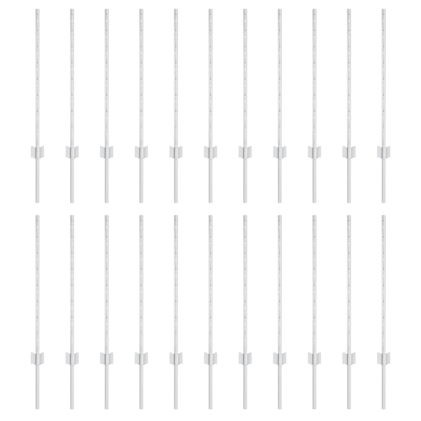 Hekposten 22 stuks U-profiel Zilver 120 cm Staal