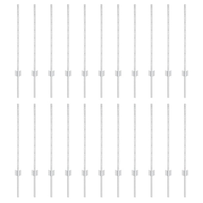 Hekposten 22 stuks U-profiel Zilver 120 cm Staal