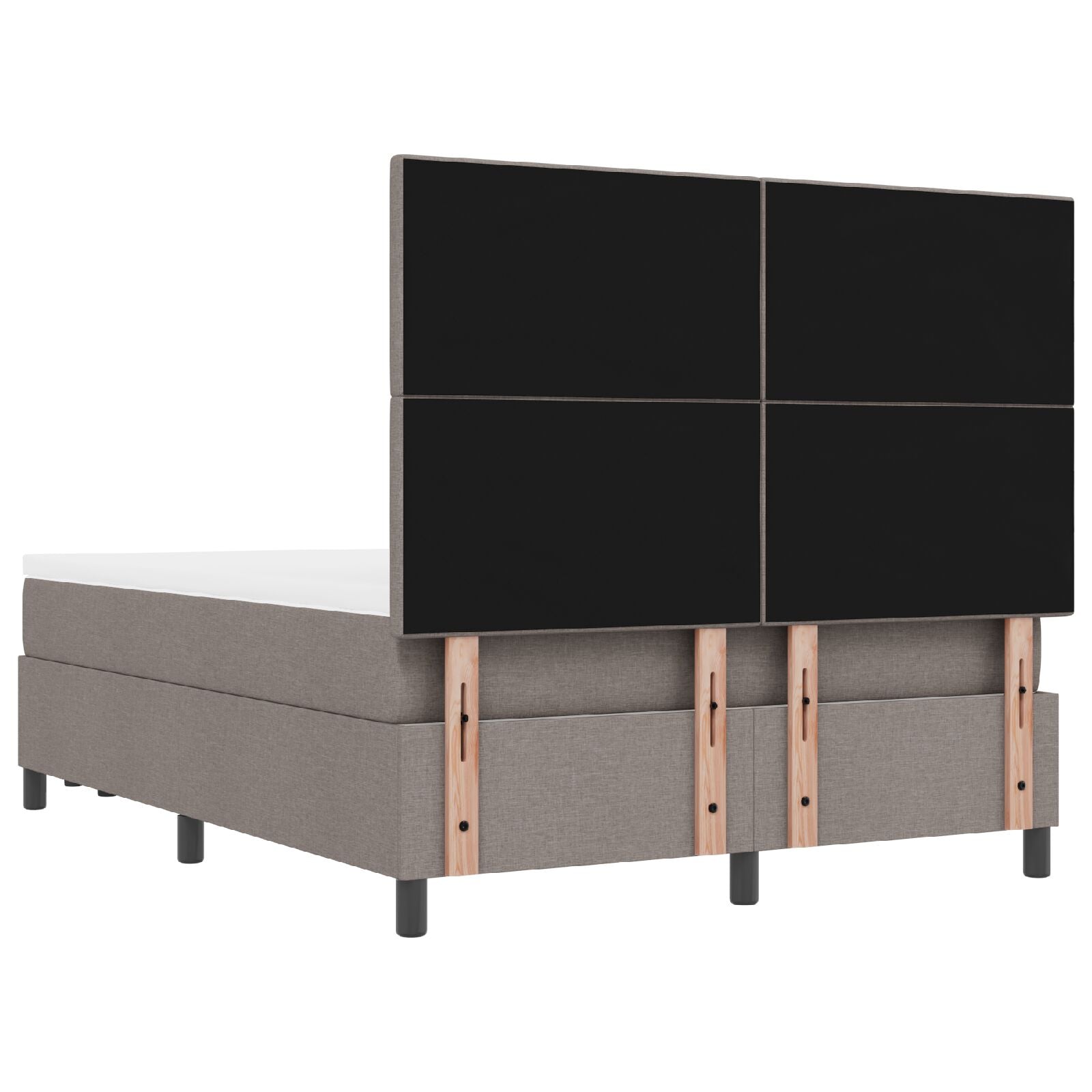Boxspringbed Met Matras & Bank Stof Taupe 160 x 200 cm Knop getuft