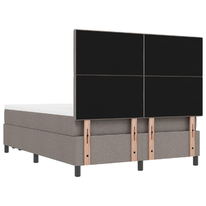 Boxspringbed Met Matras & Bank Stof Taupe 160 x 200 cm Knop getuft
