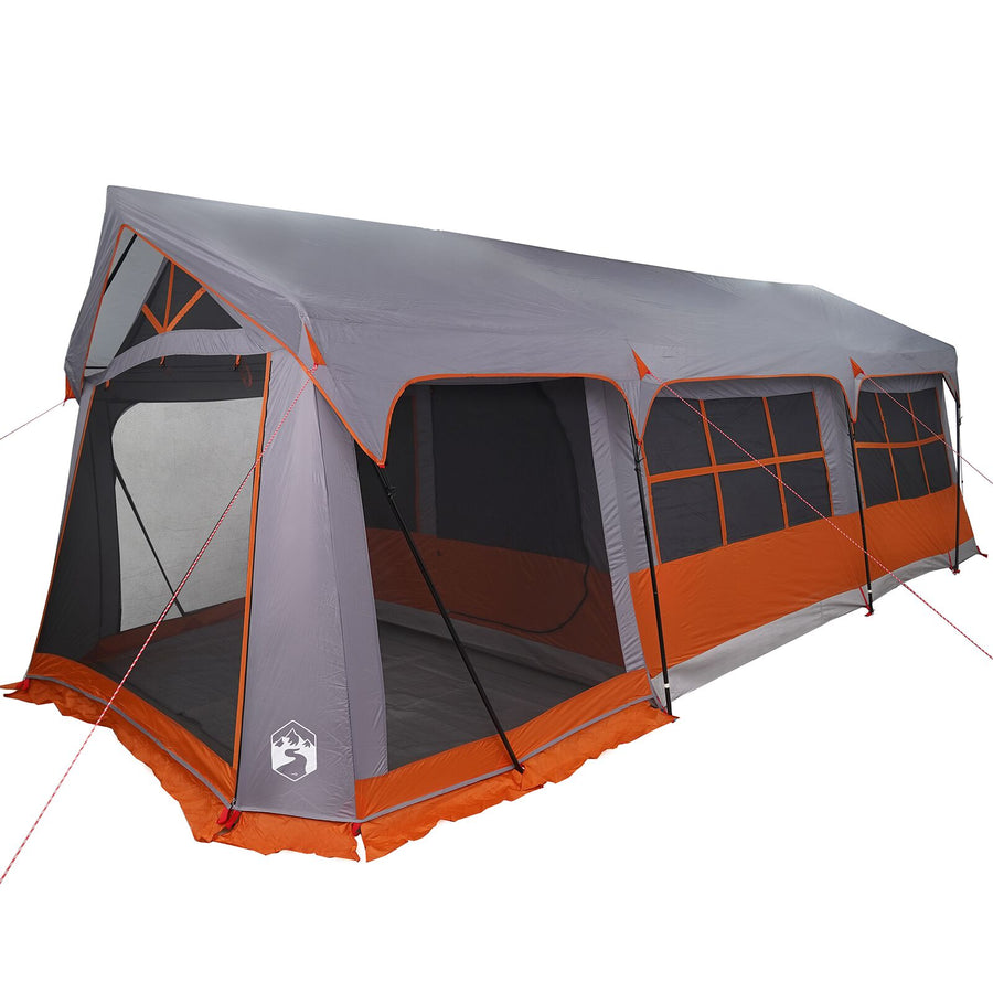 Camping Tent met Vensters Grijs en Oranje voor 10 Personen Waterdicht