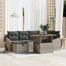 7-Delige Tuinbank Set Met Kussens Grijs Poly Rattan Wit