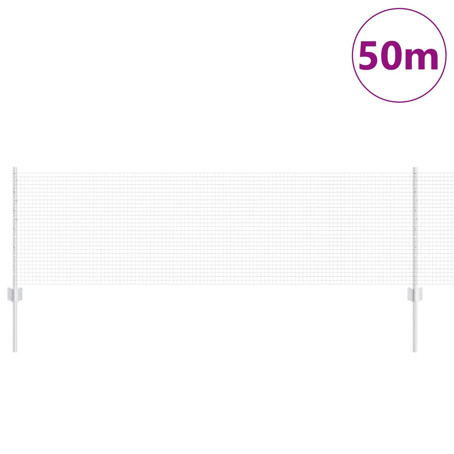 Gelaste Draadomheining Met 22 U Posts Zilver 0.6X50 M Staal