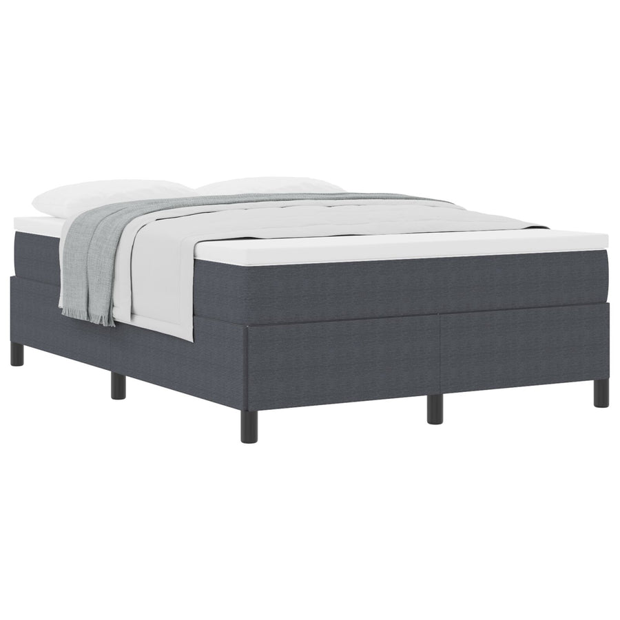 Bed Frame Corduroy Stoffering Donkergrijs 140 x 190 cm