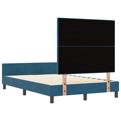 Bedframe Donkerblauw 120X190 Cm Fluweel Crème